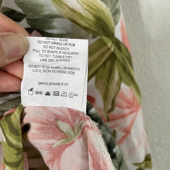 LABEL Of Love Womens Pink Green Flower Print Tropical Off Shoulder Dress Size: - Picture 3 of 6